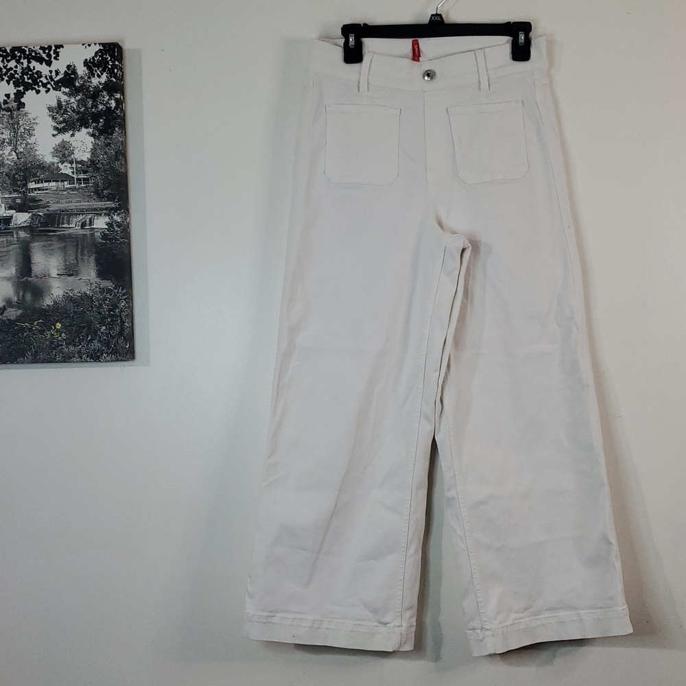 SPANX Pants EveryWear Highrise Cropped Wide-Leg White Size Medium